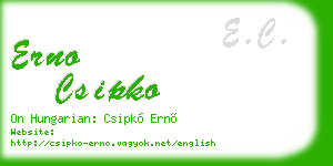 erno csipko business card